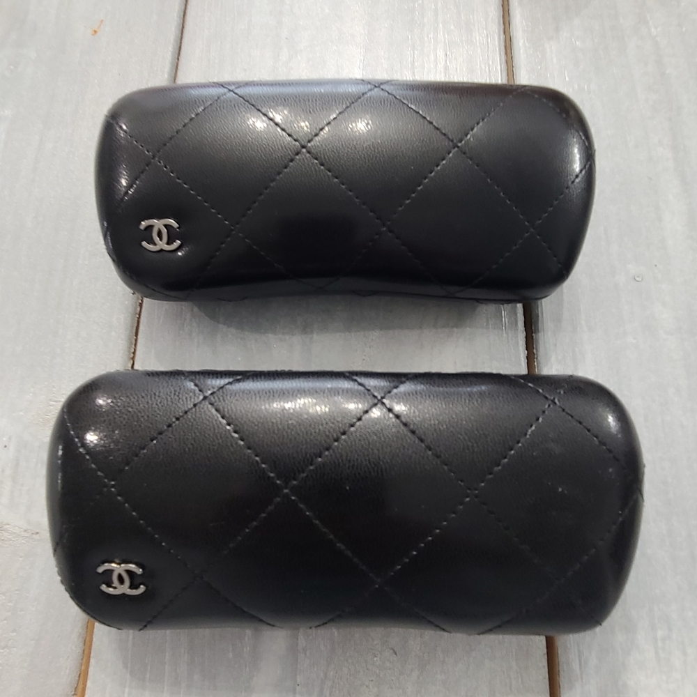 Chanel Sunglass Black Quilted Case Set of 2